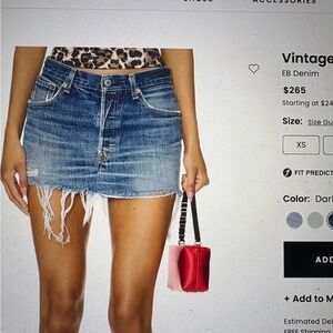 Denim Distressed Micro Mini Skirt- Raw Hem-Small